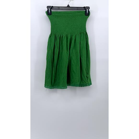 THE ORIGINAL ARIZONA Women's Dark Green Smocked Strapless A-Line Mini Dress SZ M - Picture 2 of 9